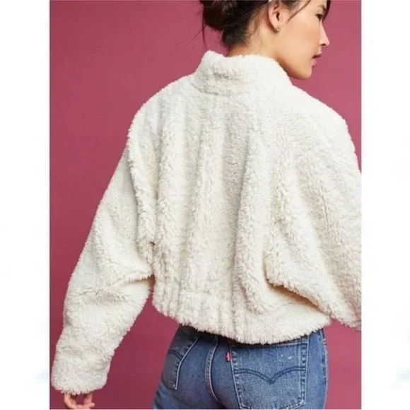 ANTHROPOLOGIE HEI HEI Stella White Sherpa Jacket - Picture 3 of 8
